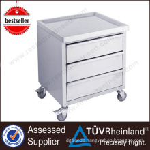 Customized Restaurant 3 Drawers With Wheels Stainless Steel Meat Cart